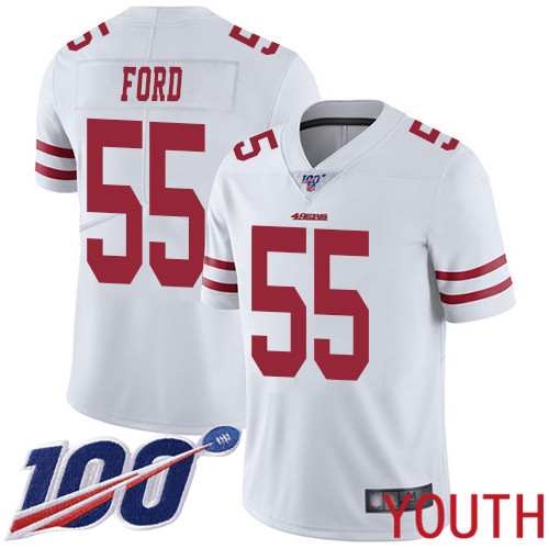 San Francisco 49ers Limited White Youth Dee Ford Road NFL Jersey #55 100th Season Vapor Untouchable->youth nfl jersey->Youth Jersey